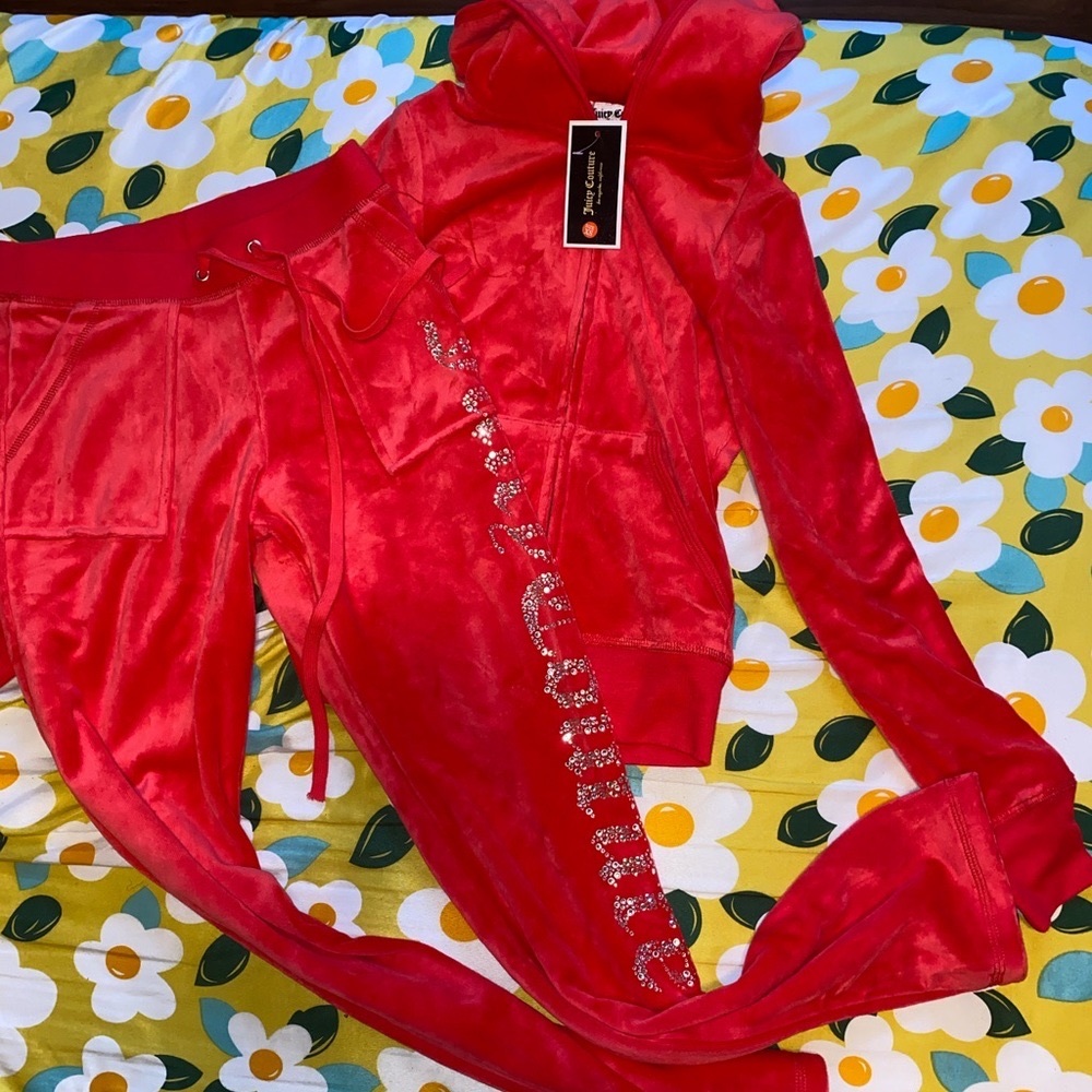 Juicy Couture Velour Tracksuit Size Xs Red